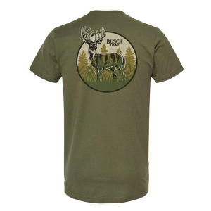 Men's Brew City Busch Light Camo Can Deer T-Shirt Large Mill Green