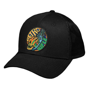 Retro Rifle Numb Skull Snapback Hat One Size Black