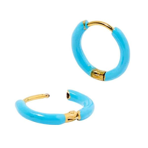 LINNY CO Scarlett Hoop Blue 10mm Huggie Earrings Blue