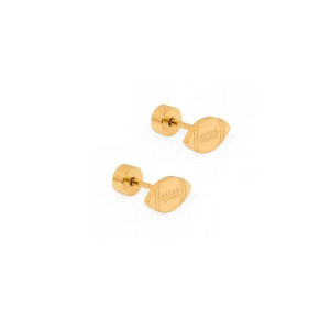 LINNY CO Football Screwback Stud Earrings Gold