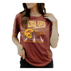 Arizona State Sun Devils Gameday Social Women's Stadium Sketch T-Shirt XLarge Maroon