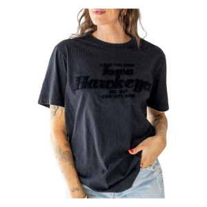 Iowa Hawkeyes Gameday Social Women's Hansen Brush T-Shirt Medium Black