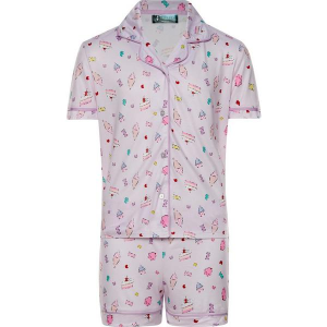 Girls' Fornia Short Pajama Set Medium Dessert