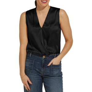Women's DRESS FORUM Satin Bodysuit Small Black