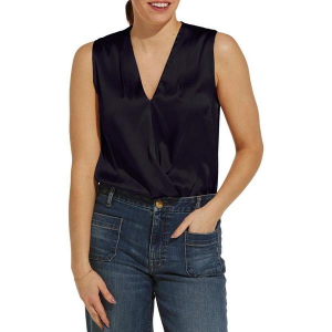 Women's DRESS FORUM Satin Bodysuit Medium Midnight Blue