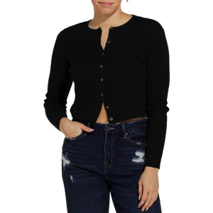 Women's Double Zero Cardigan Cable Knit Medium Black