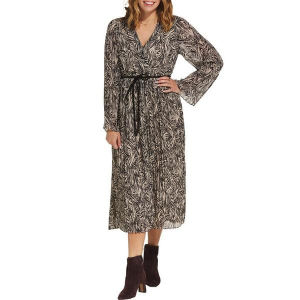 Women's DRESS FORUM Rope Tie Midi Dress Medium Zebra
