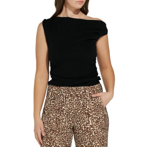 Women's Le Lis Asymmetrical Sleeveless Shirt Small Black