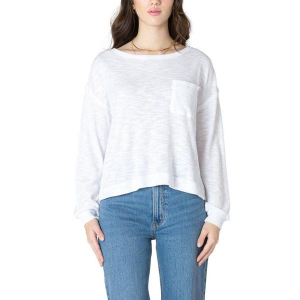 Women's Dex Clothing Pocket Long Sleeve T-Shirt Large White