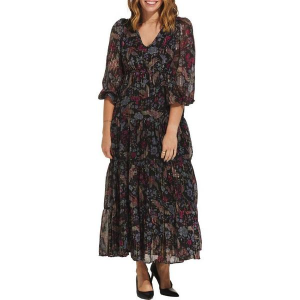 Women's Angie Tiered Maxi Dress Small Black