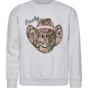 Girls' Simply Southern Howdy Crewneck Sweatshirt Medium Flurry