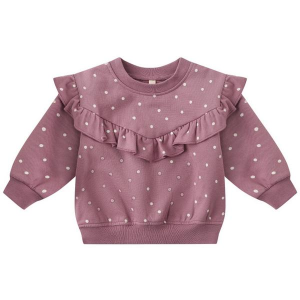 Girls' Rylee + Cru Ruffle Fleece Crewneck Sweatshirt Baby 3/6 mo. 6M Mulberry