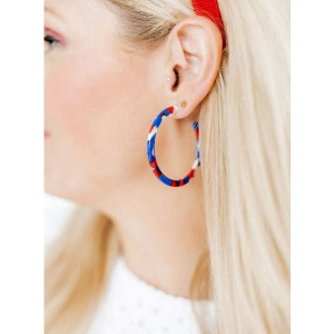 LINNY CO Holly Earrings One Size Red White and Blue