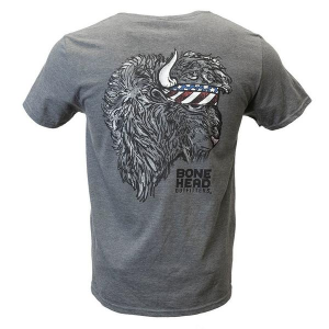 Men's Bone Head Outfitters American Bison T-Shirt 3XLarge Charcoal Heather