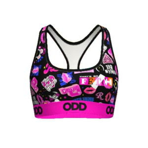 Women's ODD SOX Mean Girls Sports Bra Small Black