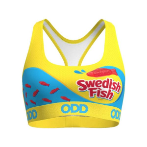 Women's ODD SOX Swedish Fish Sports Bra Large Yellow