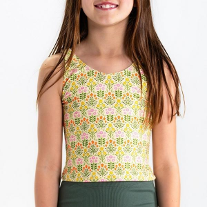 Girls' Janela Bay V Neck Swim Tankini 8/9 Garden Floral