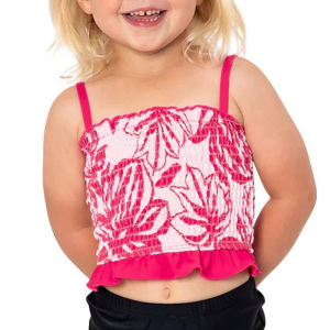 Girls' Janela Bay Smocked Swim Tankini Toddler 3T Pink Palm