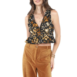 Women's Sadie And Sage Ease V-Neck Tank Top XSmall Black Multi