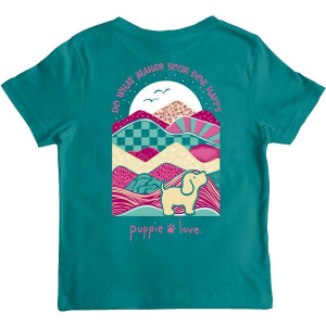 Girls' Puppie Love Do What Makes Your Dog Happy T-Shirt Medium Jade