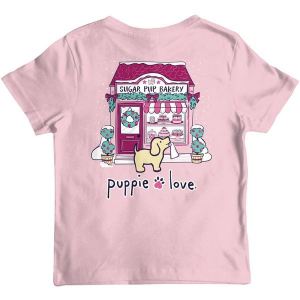 Kids' Puppie Love Sugar Pup Bakery T-Shirt Medium Light Pink