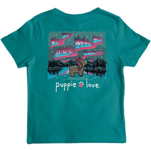Kids' Puppie Love Northern Lights Pup T-Shirt Small Jade
