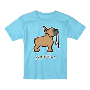 Kids' Puppie Love French Bulldog T-Shirt Large Sky