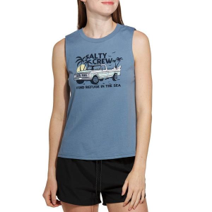 Women's Salty Crew Tail Gate Muscle Crew Neck Tank Top Small Dusty Blue