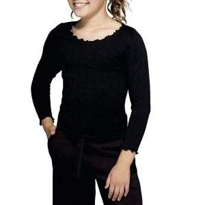 Girls' Fornia Jacquard Long Sleeve T-Shirt M/L Black