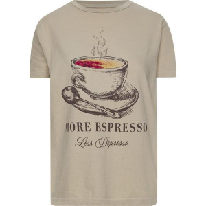 Women's Goodie Two Sleeves More Espresso Boyfriend T-Shirt Small Frappe