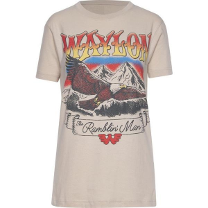 Women's Goodie Two Sleeves Waylon Jennings Eagle Ramblin Man T-Shirt Small Dust