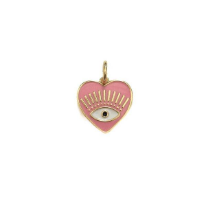 Women Lotus Jewelry Studio Pink Evil Eye Heart Charm