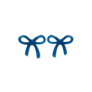 LINNY CO Kylie Bow Earrings Navy