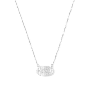 Splendid Iris Unity Pave Oval Pendant Necklace