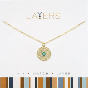 Layers Pacific Opal & Delicate Mesh Necklace