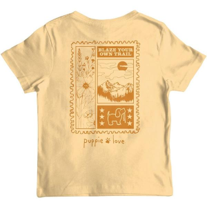Kids' Puppie Love Blaze Your Own Trail T-Shirt Small Yellow Haze