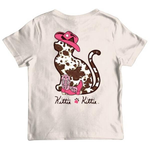 Kids' Puppie Love Cow Print Kitty T-Shirt Medium Natural