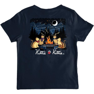 Kids' Puppie Love Campfire Ring Kitties T-Shirt Large Navy