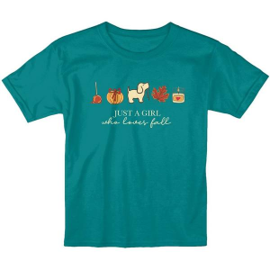 Girls' Puppie Love Girl Fall Pup T-Shirt Medium Jade