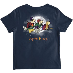 Kids' Puppie Love Witch Trio Pups T-Shirt Large Navy
