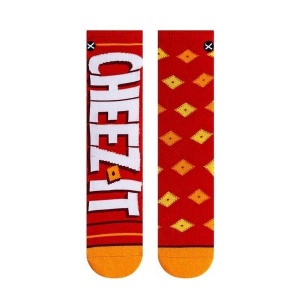 Kids' ODD SOX Cheez-It Crackers Crew Socks Large Red