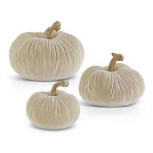 K&K Interiors Resin Velvet Pumpkin