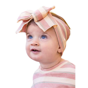 Girls' Mabel + Honey Candy Strip Adjustable Hat Baby 0/12 mo. Ivory