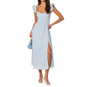 Women's ASTR The Label Wedelia Midi Dress Medium Blue Floral