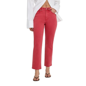 Women's GOOD AMERICAN Good Icon Straight Jeans Cherry Red 10 28