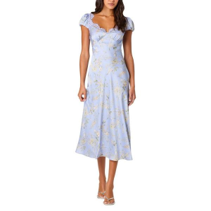 Women's ASTR The Label Makaela Midi Dress Large Blue Floral