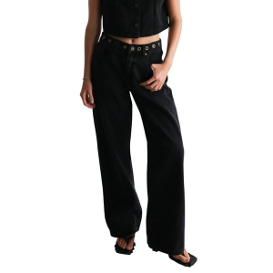 Women's Abrand 95 Baggy Eyelet Wide Leg Jeans Brie 26 32