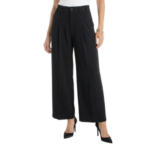 Women's Liverpool Los Angeles High Rise Pleated Wide Leg Trouser Dress Pants 12 Black