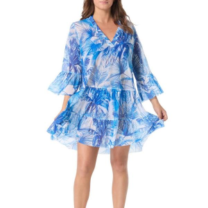 Women's Coco Reef Palm Tree Paradise Enchant Dress Swim Cover Up Large Ocean