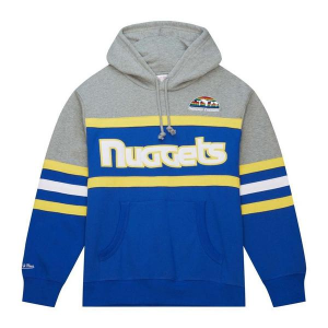 Denver Nuggets Mitchell and Ness Coach Hoodie Large Royal